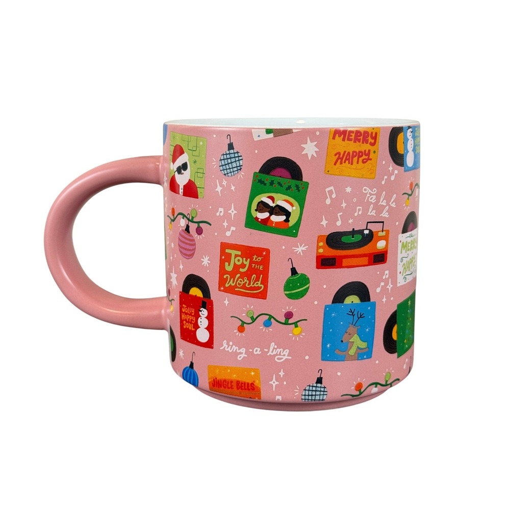 Wondershop Alison Hawkins Pink Retro Holiday Christmas Mug 4"‎ Tall